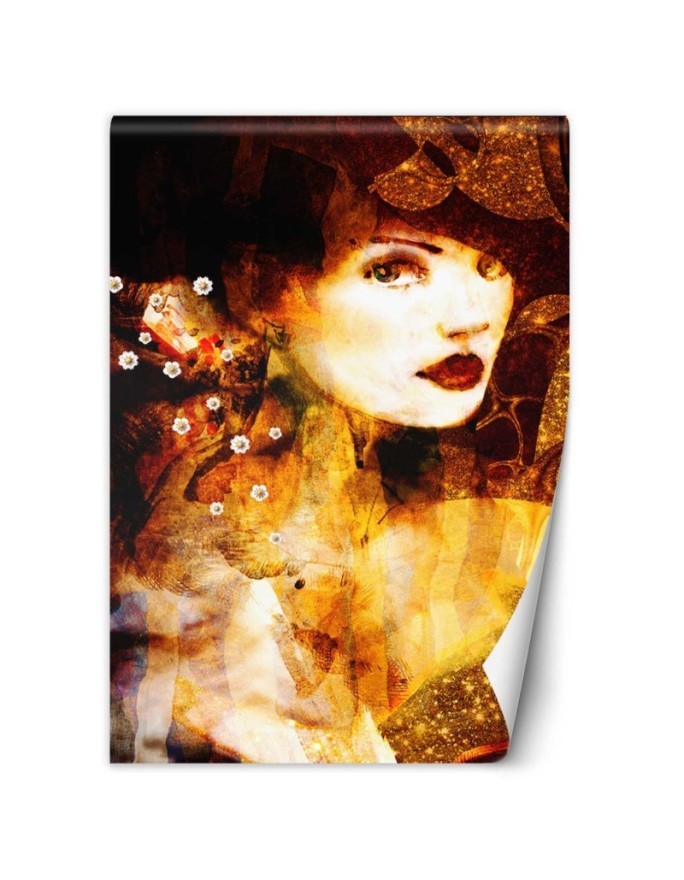 Fototapety glamour - Portret złota kobieta akwarela | FEEBY