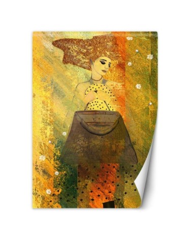 Glamour wall murals - Woman in gold watercolour | FEEBY