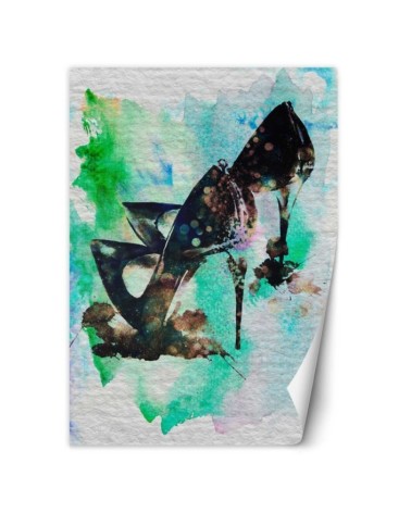 Glamour wall murals - Black stilettos watercolour abstract | FEEBY