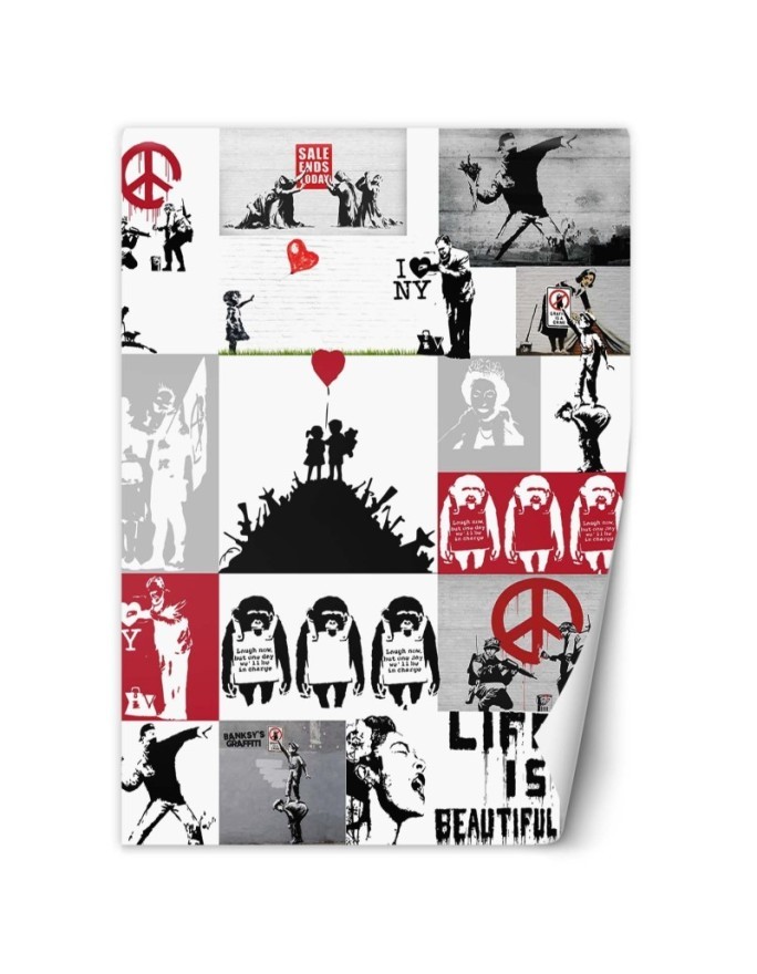 Nowoczesne fototapety - Banksy collage | FEEBY