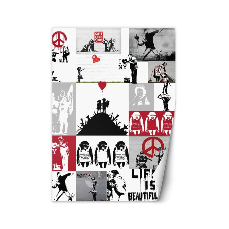 Nowoczesne fototapety - Banksy collage | FEEBY