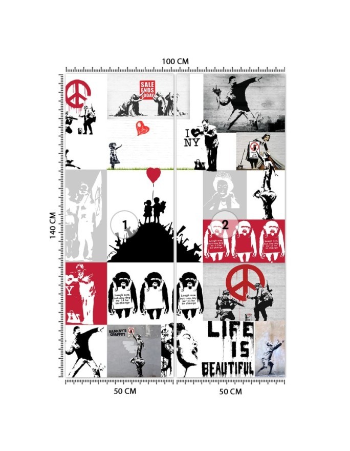 Nowoczesne fototapety - Banksy collage | FEEBY