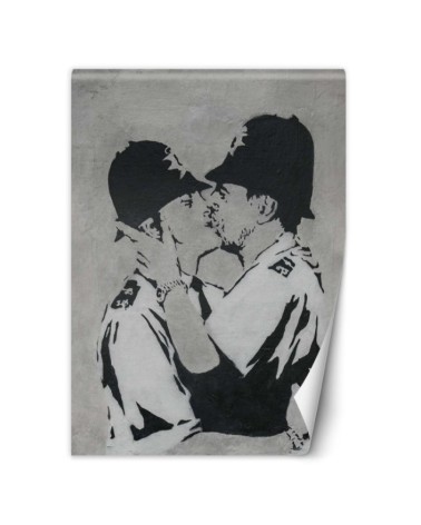 Trendy murals - Kissing policemen Banksy mural | FEEBY
