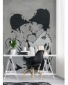 Modne fototapety - Całujący się policjanci mural Banksy | FEEBY