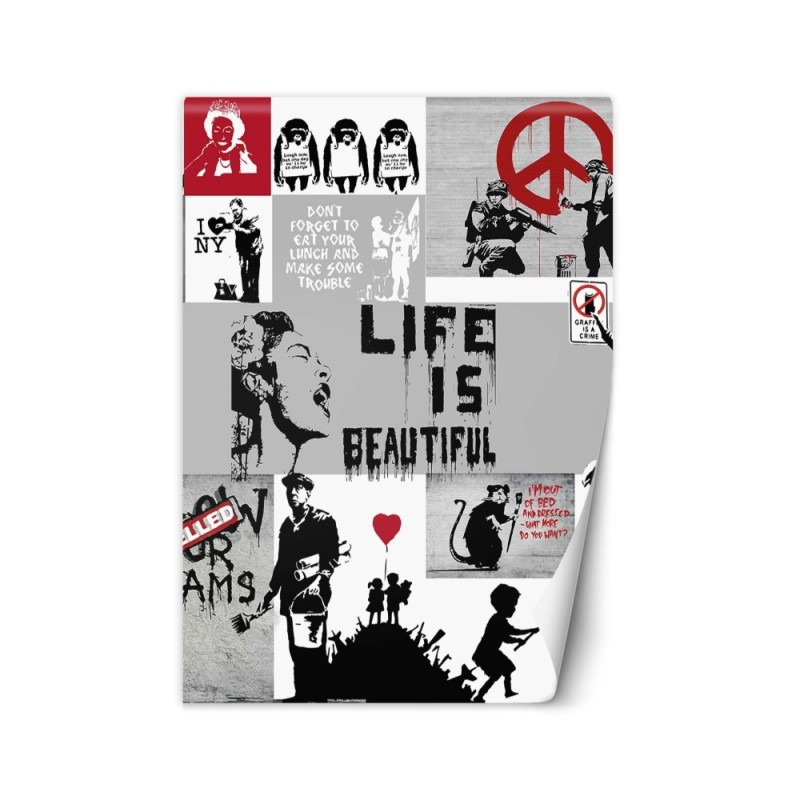 Oryginalne fototapety - Kolaż Banksy | FEEBY