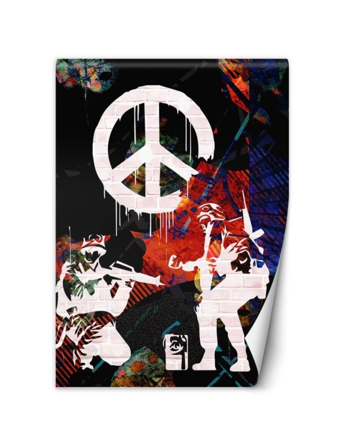 Oryginalne fototapety - Banksy Żołnierze i znak pokoju | FEEBY