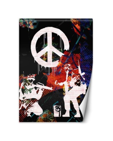 Original murals - Banksy Soldiers and peace sign | FEEBY