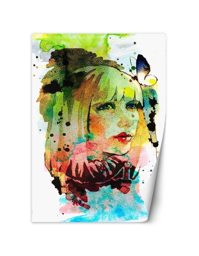Stylowe fototapety - Portret kobiety akwarela abstrakcja | FEEBY