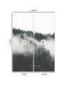 Stylowe fototapety na ścianę - Las we mgle w górach | FEEBY