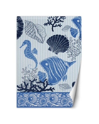 Wallpaper - Fish and shells watercolour | FEEBY