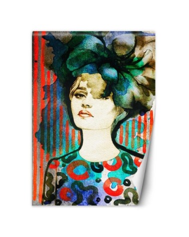 Inspirational Wallpapers - Woman in hat watercolour pattern | FEEBY