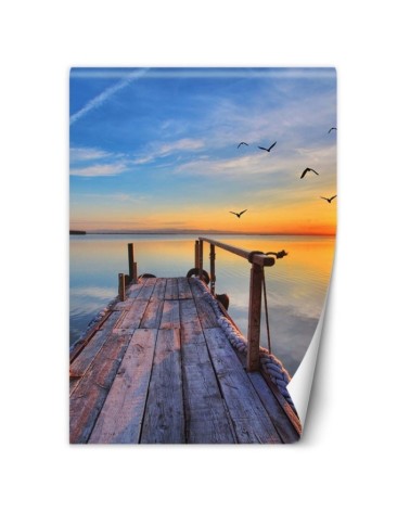 Original wall mural - Sunrise over the lake | FEEBY