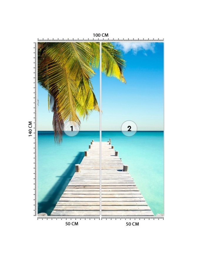 Exotic wall murals - Palm beach tropical ocean | FEEBY