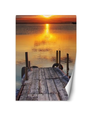 Wall mural for living room - Bridge at sunset | FEEBY
