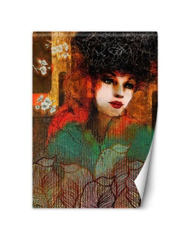 Bedroom wall mural - Portrait of a woman abstract | FEEBY