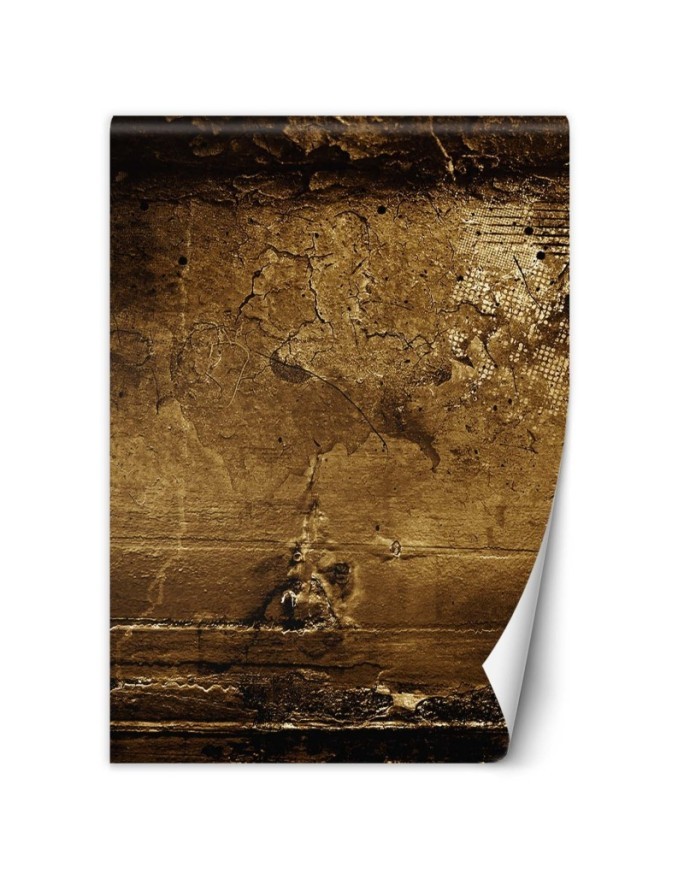 Original wall mural for living room - Gold grunge abstraction | FEEBY