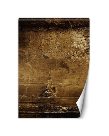 Original wall mural for living room - Gold grunge abstraction | FEEBY