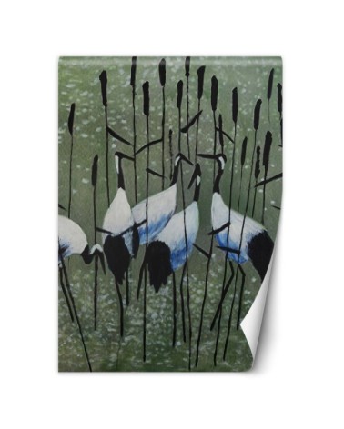 The most fashionable wall murals - Herons in a meadow | FEEBY