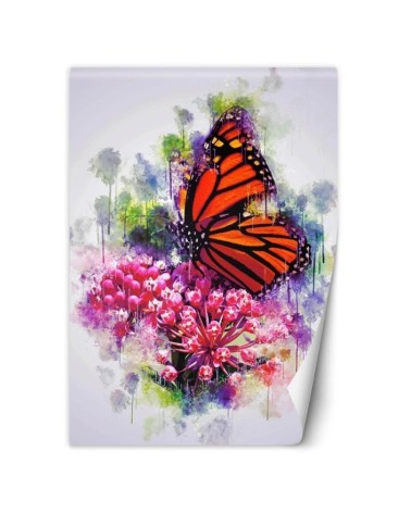 Children's room wall mural - Butterfly on a flower Cornel Vlad | FEEBY