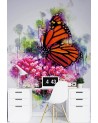 Children's room wall mural - Butterfly on a flower Cornel Vlad | FEEBY