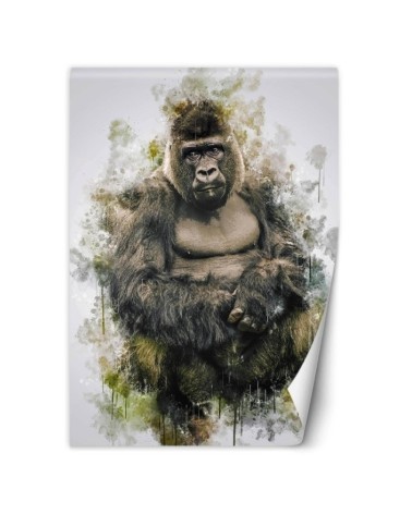 Children's wall mural - Gorilla as hand painted Cornel Vlad | FEEBY