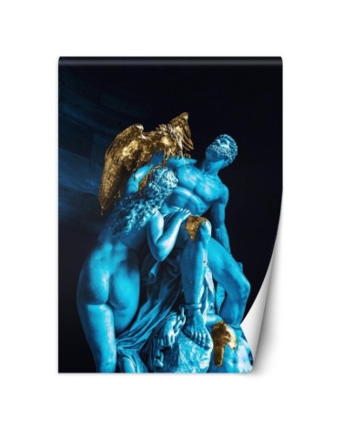 Wall mural - Blue figures and golden bird Gab Fernando | FEEBY