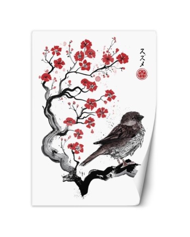 Fashion Wallpaper - Bird on a cherry tree branch Dr.Monekers | FEEBY