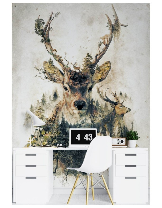 Stylowe fototapety - Jelenie w lesie Barrett Biggers | FEEBY