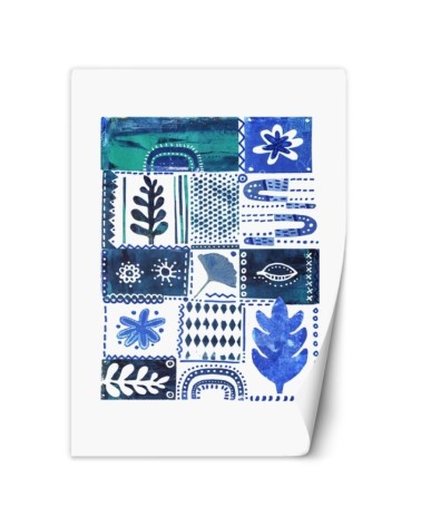 Wall mural - Blue abstract leaves by Andrea Haase | FEEBY