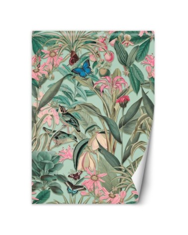 Exotic Wallpaper - Pink Flowers on a background of green leaves Andrea Haase | FEEBY