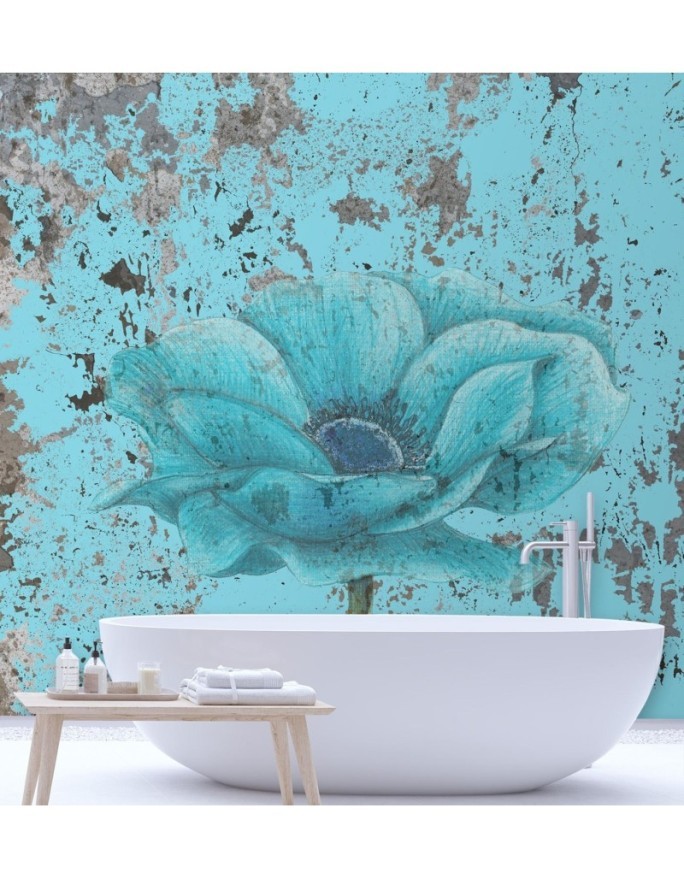 Nowoczesne fototapety - Turkusowy kwiat shabby chic | FEEBY