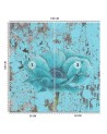 Nowoczesne fototapety - Turkusowy kwiat shabby chic | FEEBY