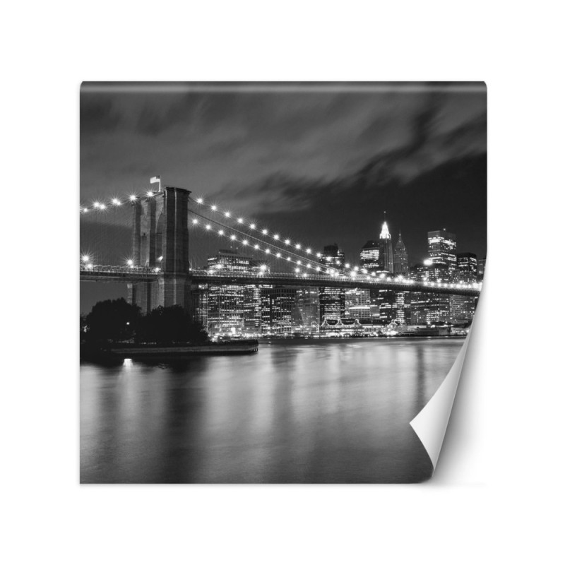 Photo Wallpaper - Brooklyn Bridge lit up at night New York | FEEBY