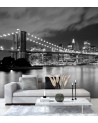 Photo Wallpaper - Brooklyn Bridge lit up at night New York | FEEBY