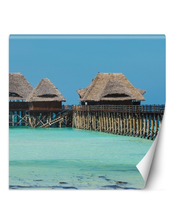 Unikalne fototapety - Bungalowy tropikalna plaża | FEEBY