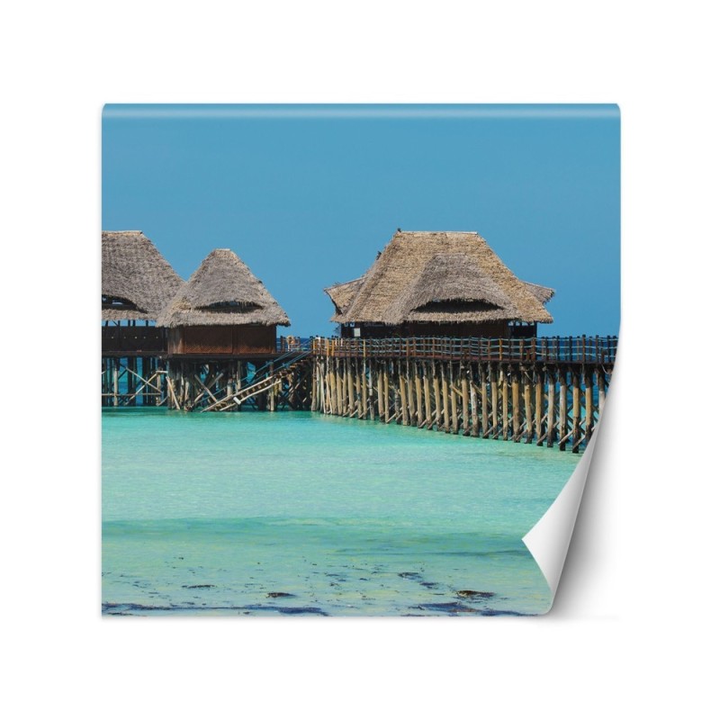 Unikalne fototapety - Bungalowy tropikalna plaża | FEEBY