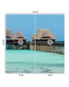 Unikalne fototapety - Bungalowy tropikalna plaża | FEEBY