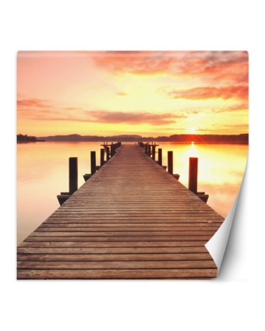 Modern Wallpaper - Lakeside deck sunset | FEEBY