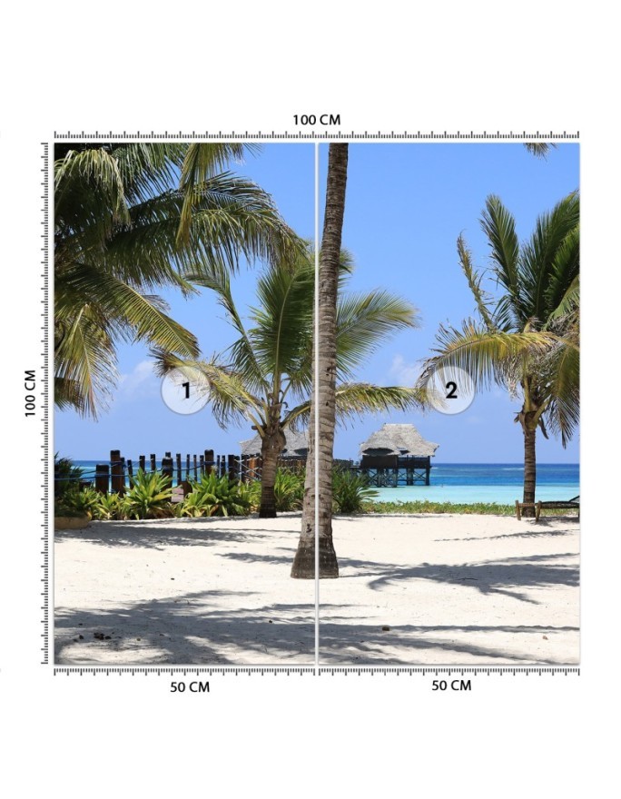 Unique wall mural - Tropical beach palm trees nature | FEEBY