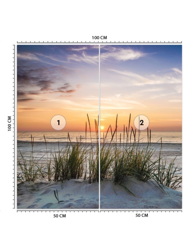 Fototapeta do salonu - Plaża morze zachód słońca | FEEBY