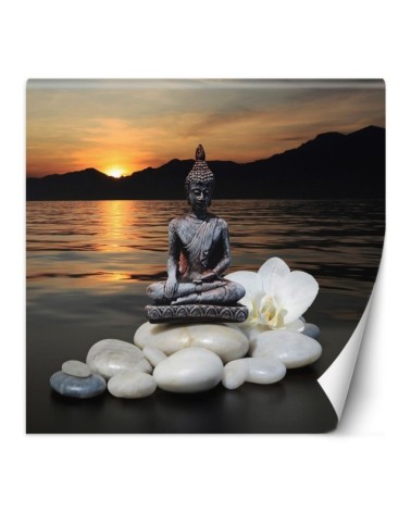 Stylish Wallpapers - Buddha on stones at sunset | FEEBY