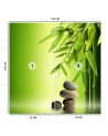 Mural for spa or study - Bamboo leaves on green background | FEEBY