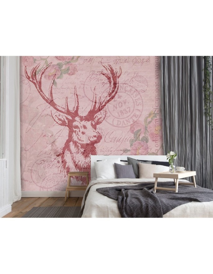 Stylish Wallpapers - Deer on pink background Andrea Haase | FEEBY