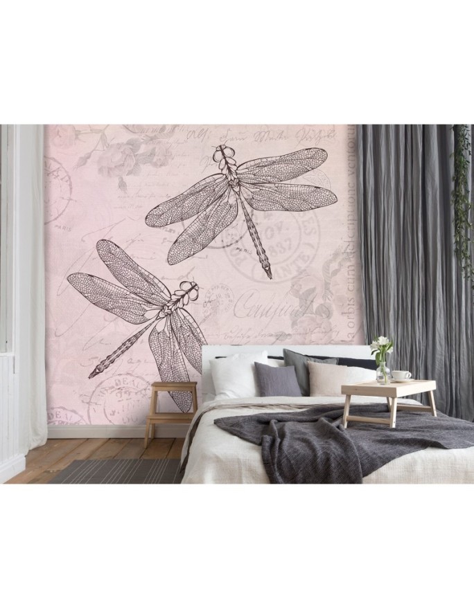 Designerskie fototapety - Ważki na różowym tle Andrea Haase | FEEBY