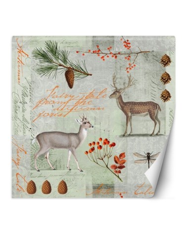 Wall mural - Deer abstract on green background Andrea Haase | FEEBY