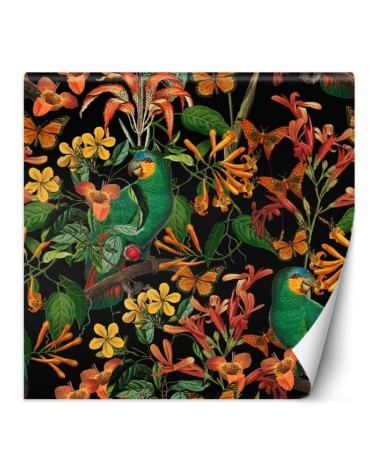 Wall mural - Bird against tropical leaves colourful abstraction Andrea Haase | FEEBY