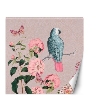 Fashionable wall mural - Pink abstract bird on a branch Andrea Haase | FEEBY