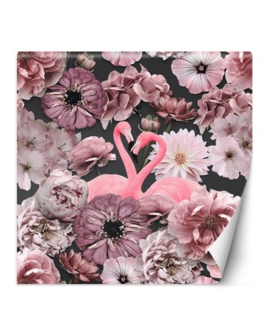 Mural - Flamingos pink peony flowers Andrea Haase | FEEBY