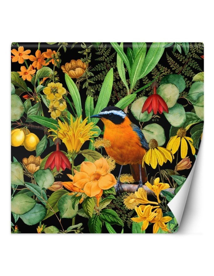 Fototapeta - Dżungla liscie kwiaty ptak natura Andrea Haase | FEEBY