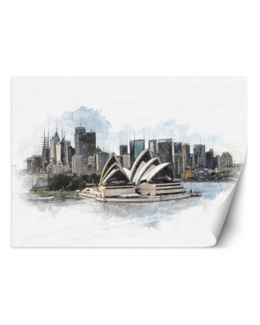 Wallpaper for living room - Building as drawn Cornel Vlad | FEEBY